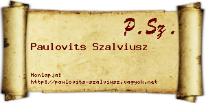 Paulovits Szalviusz névjegykártya